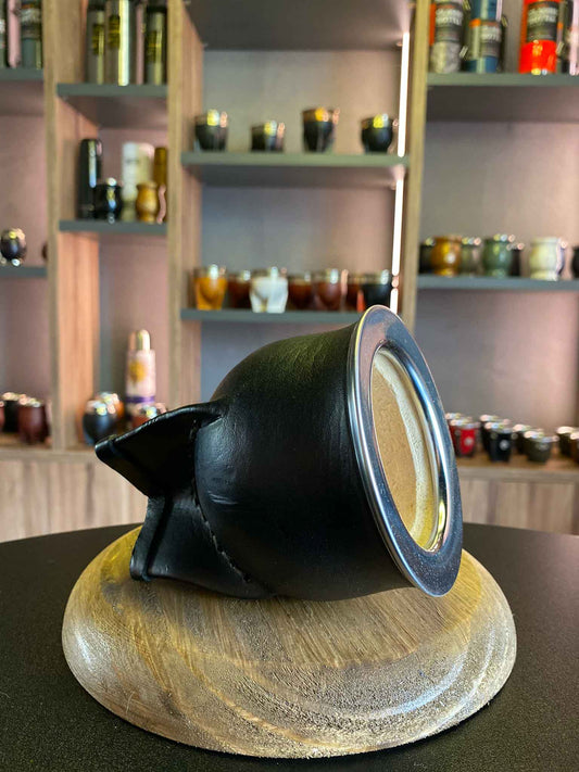 AIKE - Mate Camionero Negro con Virola de Acero Inox