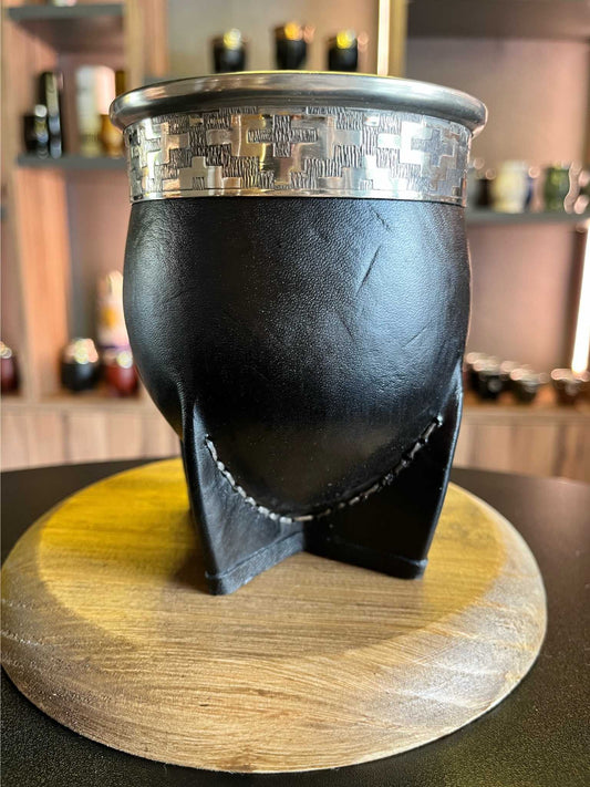Mate de calabaza imperial negro para beber yerba mate 