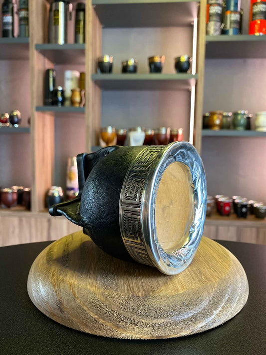 Mate de calabaza imperial negro para beber yerba mate 