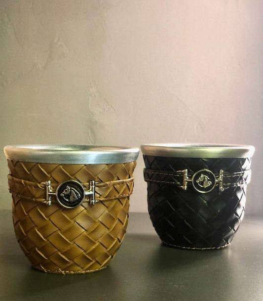 TAFÍ - Mate Vidrio Ecocuero con Dije (varios colores)