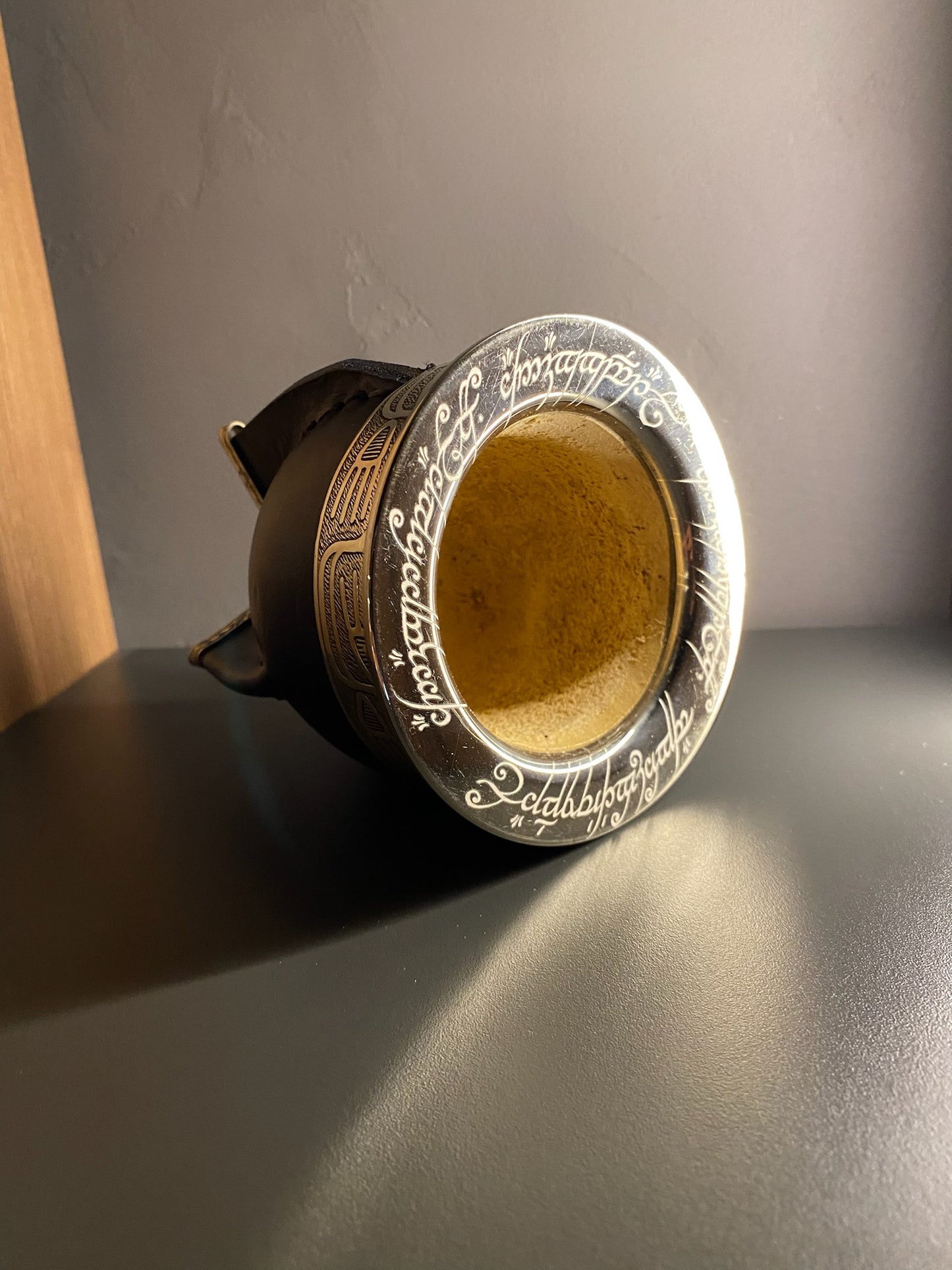 Mate de calabaza imperial negro para beber yerba mate 