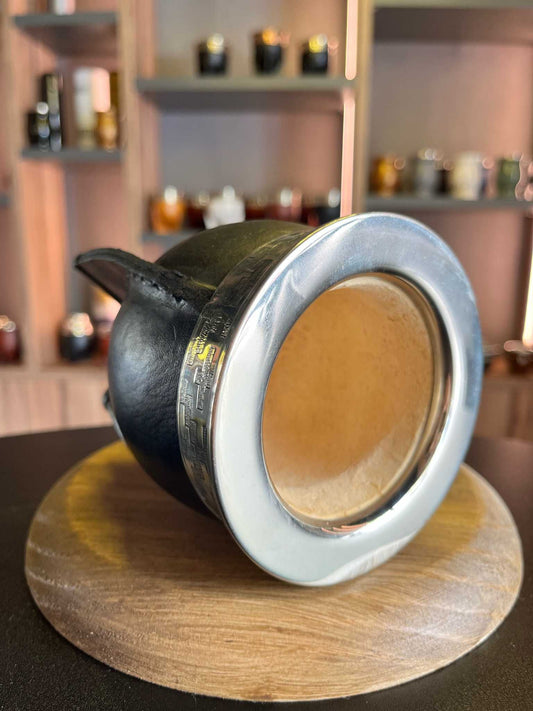 Mate de calabaza imperial negro para beber yerba mate 