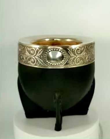 Mate de calabaza imperial negro para beber yerba mate 